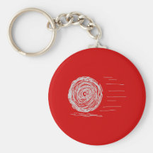 Fast. Rush. Symbol in Gray on Red. Key Chain