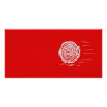 Fast. Rush. Symbol in Gray on Red. Personalized Photo Card