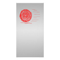 Fast. Rush. Symbol in Red on Gray. Photo Card