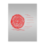 Fast. Rush. Symbol in Red on Gray. postcards