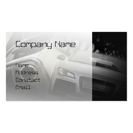 fast sport car in white business card