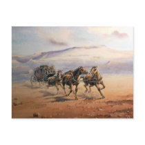 FAST STAGECOACH by SHARON SHARPE postcards by sharonsharpe FAST STAGECOACH by SHARON SHARPE postcards