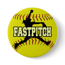 Fastpitch Pinback Button