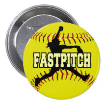 Fastpitch Pinback Button