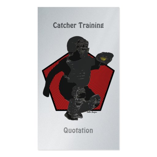 Fastpitch Softball Catcher's Profile Cards Business Card Templates (back side)