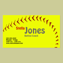 Fastpitch Softball Coach's Profile Cards business cards
