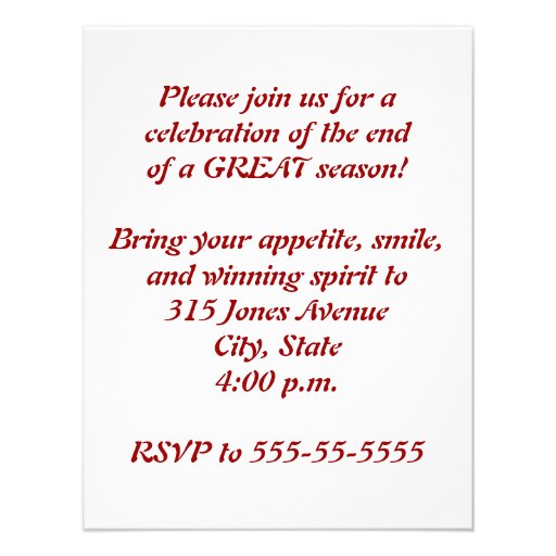 Fastpitch Softball Glove Invitations