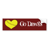 Fastpitch Softball Heart Bumper Sticker