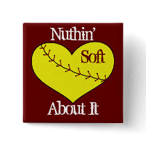 Fastpitch Softball Heart Button