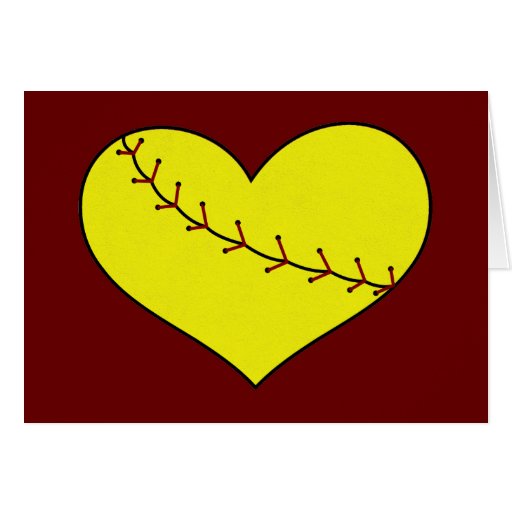 Fastpitch Softball Heart Card Zazzle