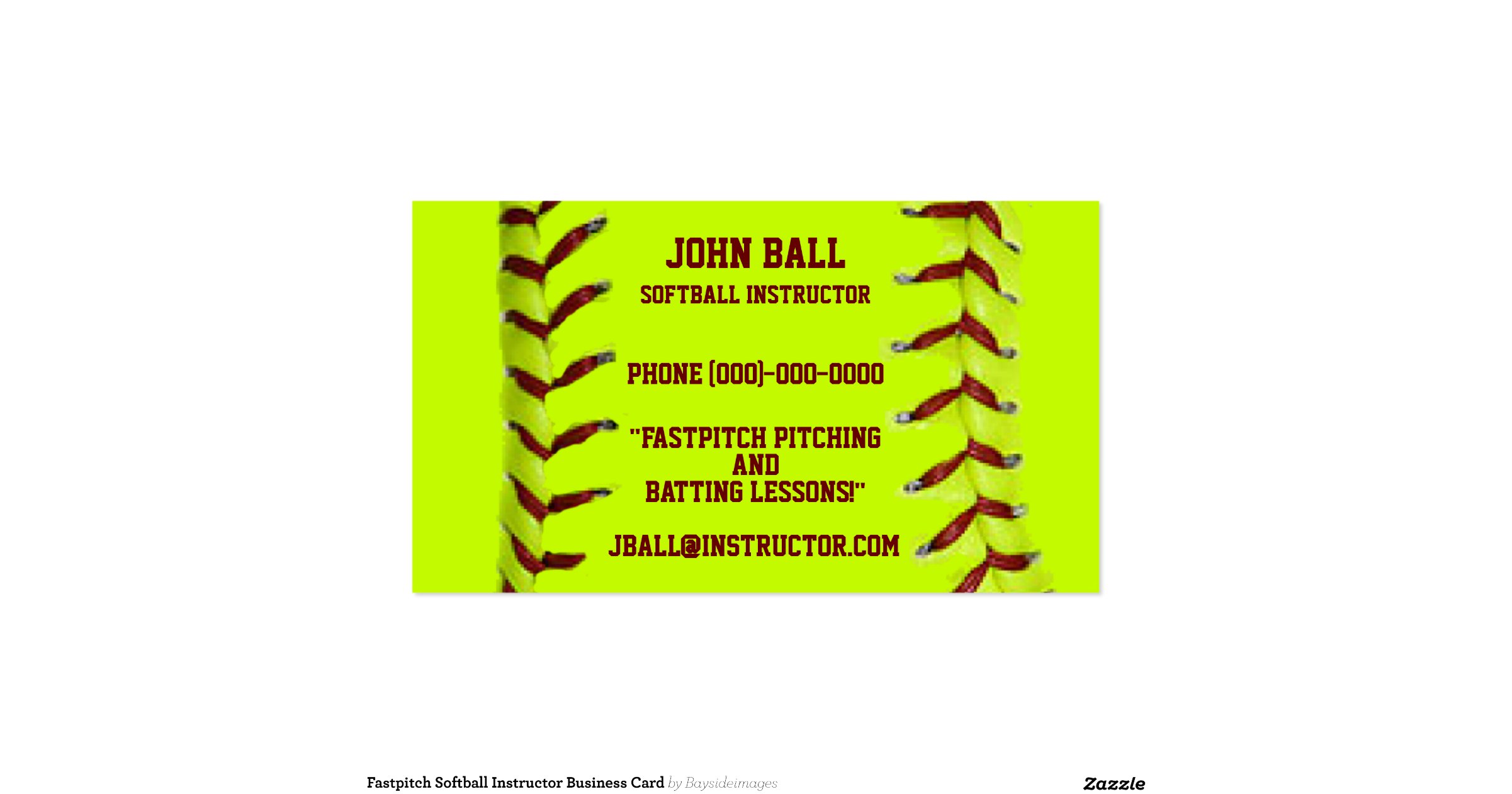 fastpitch_softball_instructor_business_card