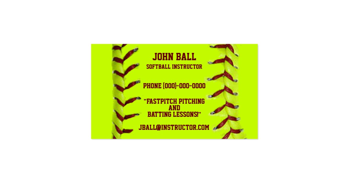 Fastpitch Softball Instructor Business Card Zazzle