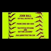 Fastpitch Softball Instructor Business Card business cards
