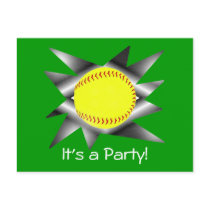 Fastpitch Softball Party Invitation postcards by RedRider08 Fastpitch Softball Party Invitation postcards