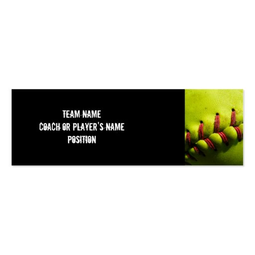 Fastpitch Softball Profile Card Business Cards (front side)