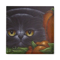 FAT BLACK PERSIAN CAT Magnet by BY_CYRA FAT BLACK PERSIAN CAT Magnet