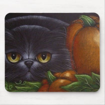 FAT BLACK PERSIAN CAT Mousepad