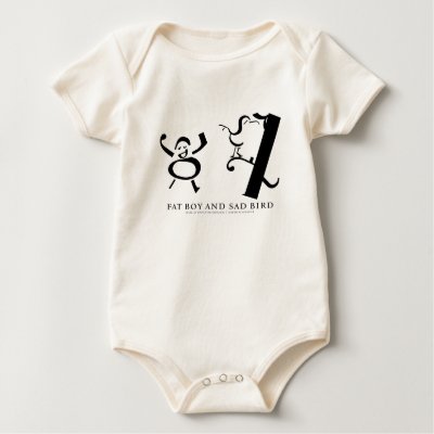 Fat Boy And Sad Bird onesie/creeper T-shirts by scerha