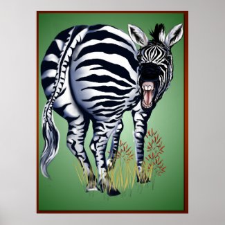 Fat Butted Zebra Poster