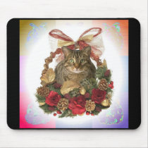 Fat Cat Christmas Basket mousepads