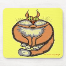 Fat cat funny mousepad by vitaliy Fat cat funny mousepad