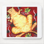 Fat Cat on a Cushion Mousepad