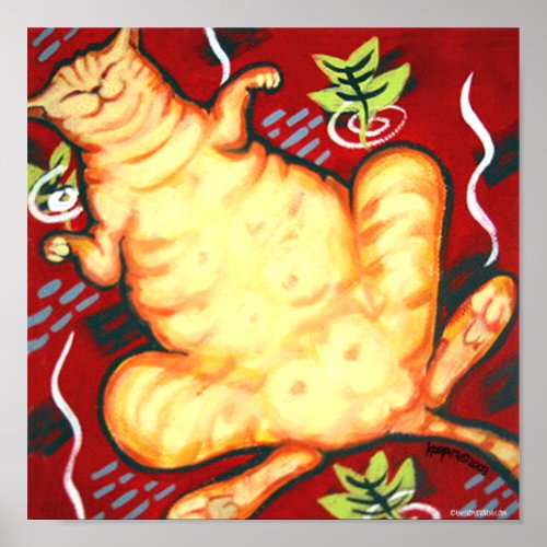 Fat Cat on a Cushion print