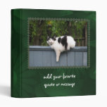 Fat Cat On Fence 3 Ring Binder