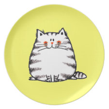 fat cat party plate