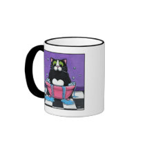 Fat Cat Takes A Bath - Cat Mug by LisaMarieArt Fat Cat Takes A Bath - Cat Mug