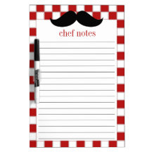 Fat Chef Mustache Dry Erase Board