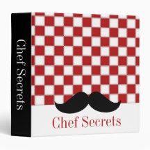 Fat Chef Mustache Recipe Binder