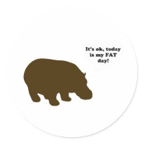 Fat Day Round Sticker