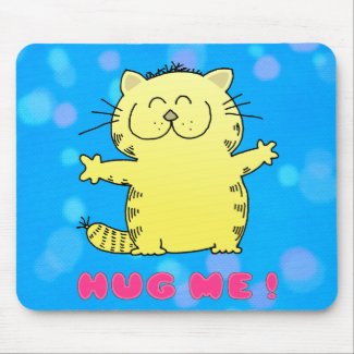Fat Kitty Hug mousepad