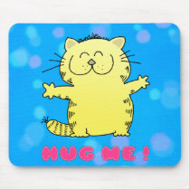 Fat Kitty Hug mousepads by Toonboy Fat Kitty Hug mousepads