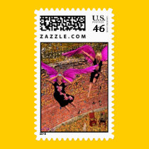 Fat ladies like to fly too stamps