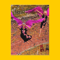 Fat ladies like to fly too postcards