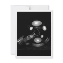 FAT LIGHT BULB B&W invitations