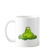 Fat meditating frog coffee mugs