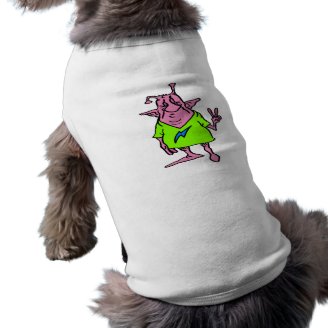 Fat Pink Hippie Alien Dog Tshirt