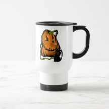Fat Pumpkin and Black Kitty Mugs