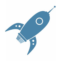 Fat Retro Rocket Ship Blue t-shirts