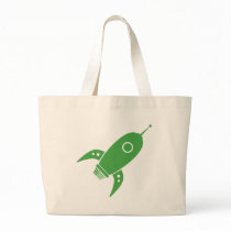 Fat Retro Rocket Ship Green bags