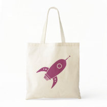 Fat Retro Rocket Ship Pink bags