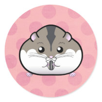 Fat Russian Dwarf Hamster Round Stickers