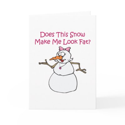 fat snow greeting cards by freespiritdesigns