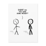 Fat stick guy post cards