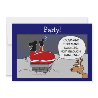 Funny Stuck Santa Custom Christmas Party Invitations
