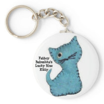 Fatboy Babushka's Lucky Blue Kitty Keychain