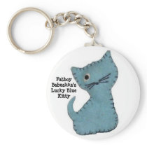 Fatboy Babushka's Lucky Blue Kitty Keychain